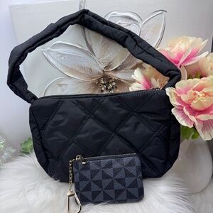 The Errands Grab & Go Quilted Nylon Handbag w/ card zipper wallet